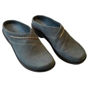 LL Bean Sport Moc Clog Womens Size 6 Medium Blue Slip On Suede Casual Everyday